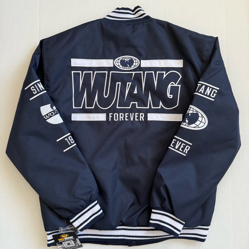 🔴Wu-Tang Jacket Size Large All City Bomber Navy Blue Wu-Wear Gza Rza